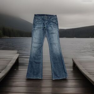 Hudson Bootcut Jeans 28 (28x31) Hemmed Blue Denim Low Waist Stretch Womens